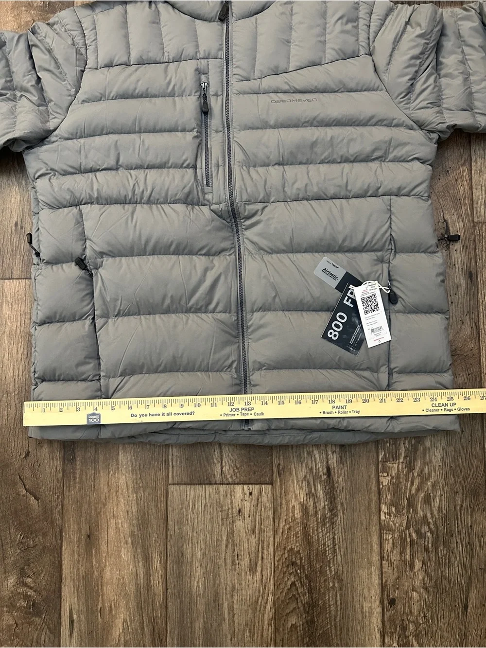 Obermeyer Klaus Down 800 FP Lightweight Winter Nylon Jacket Men's Size 2XL Gray